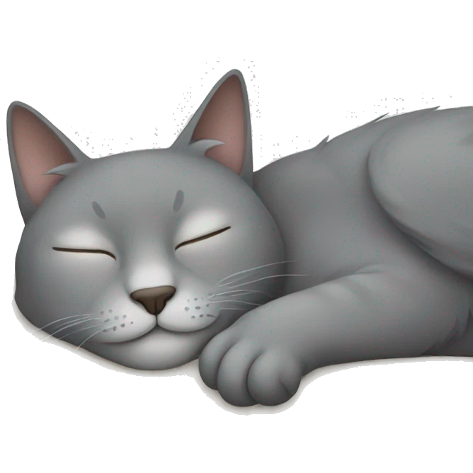 Grey cat sleeping emoji