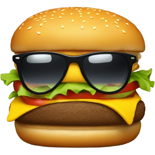Hamburger with hoodie and sunglasses  emoji