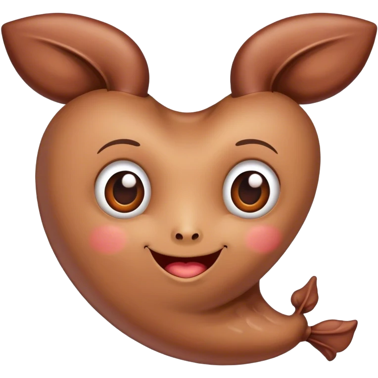 Human liver with cute face emoji