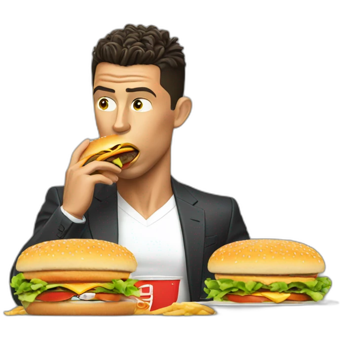 cristiano ronaldo eating burger emoji