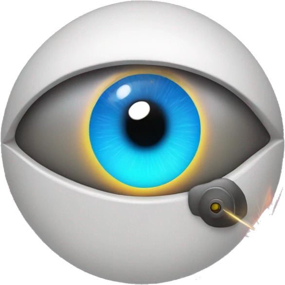 Eye with laser shooting emoji