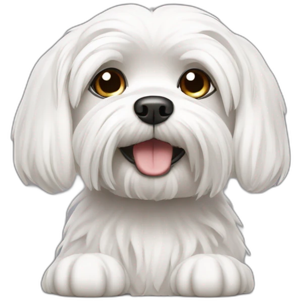 maltese dog at computer emoji