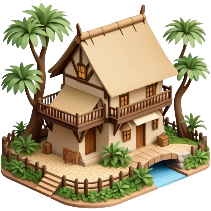 Isometric exterior Walt Disney World Animal Kingdom safari resort, dollhouse style 3D realistic  emoji