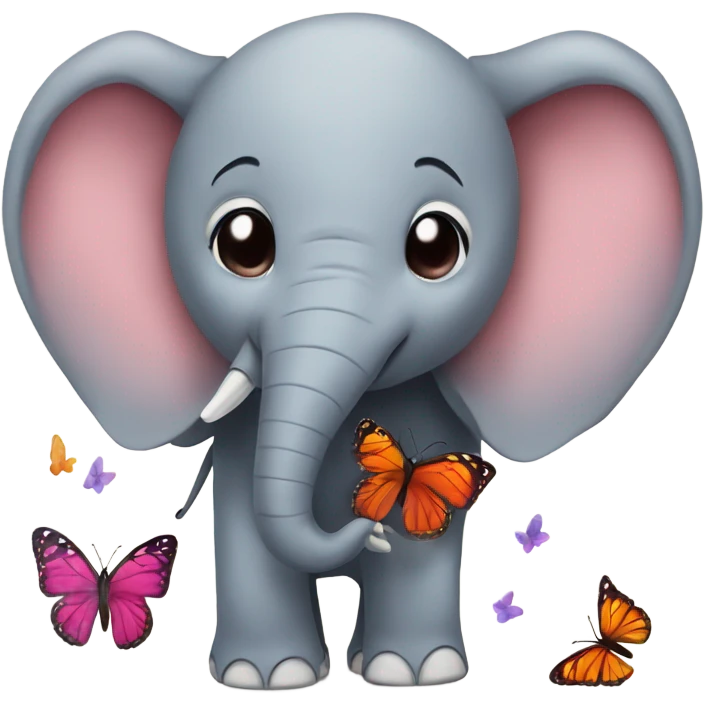 Elephant with butterfly wings and loves to paint  emoji
