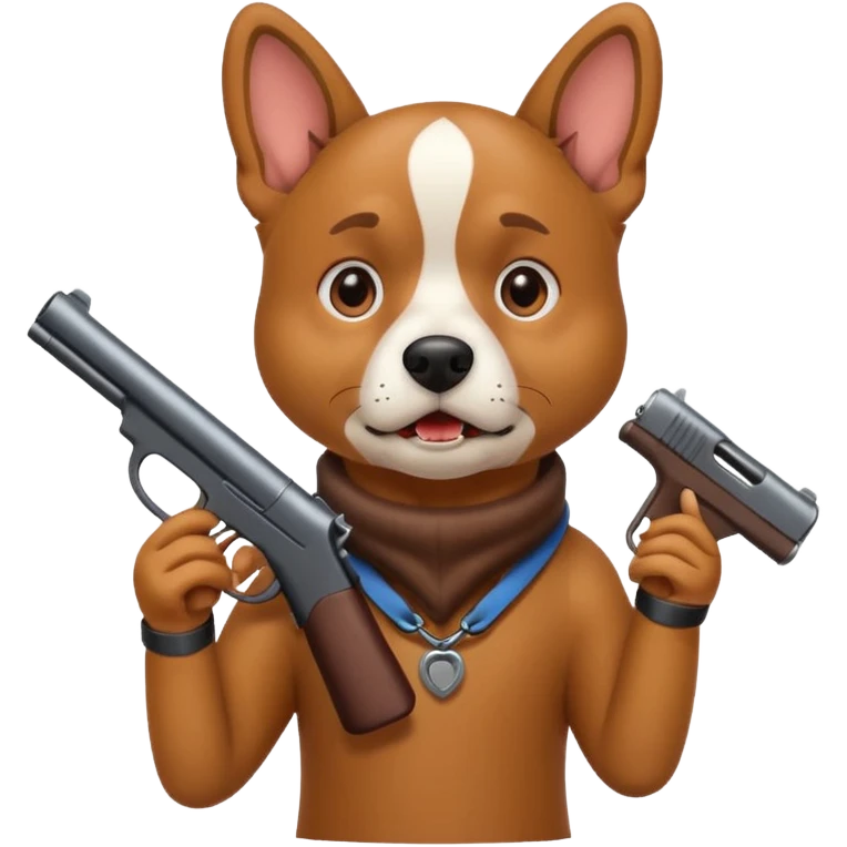 scared dog hearing gun shots emoji
