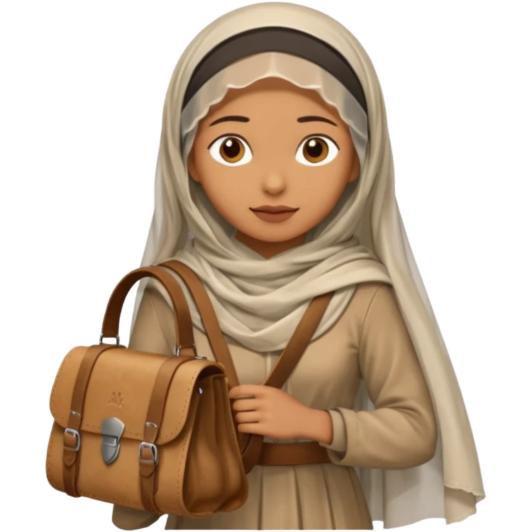Woman + veil + satchel,Desert Nomads. emoji