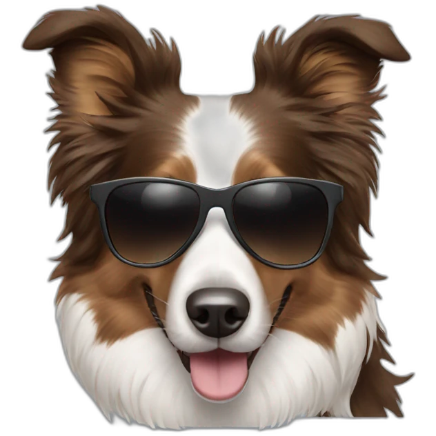 Border collie with sunglasses emoji