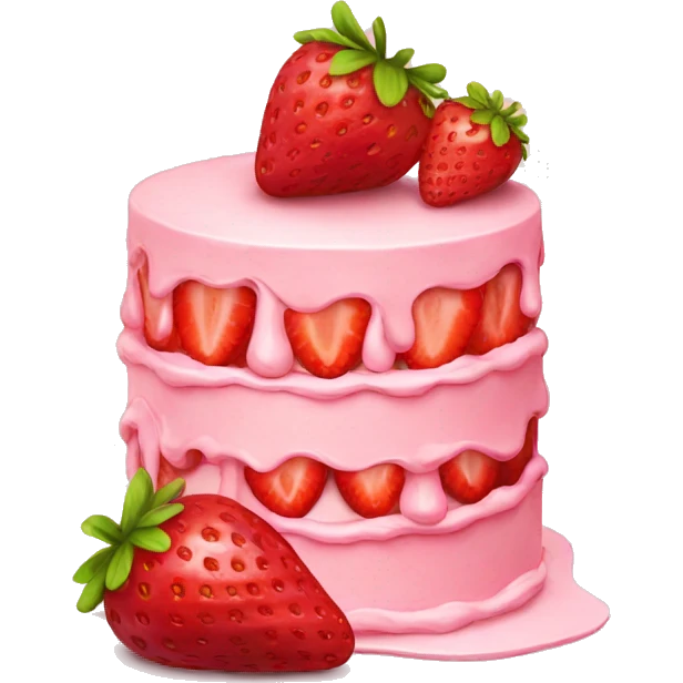 Strawberry cake birthday emoji