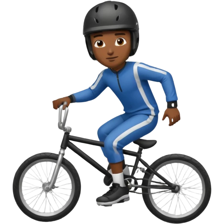 BMX rider black man with helmets emoji