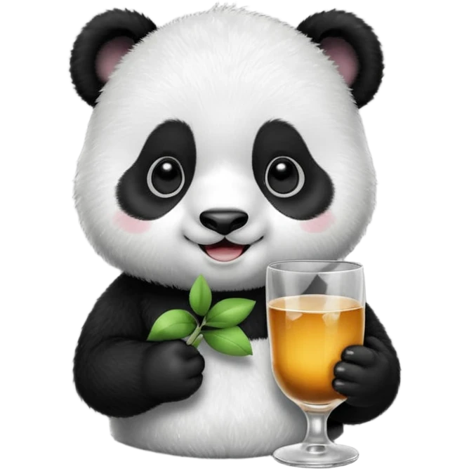 baby Panda with glass emoji