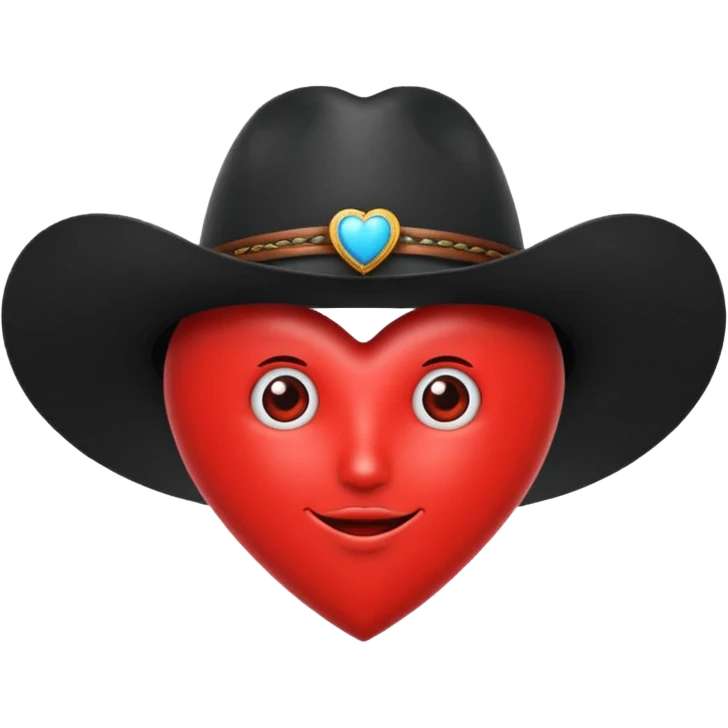 🫀ponle a este órgano corazón un sombrero de vaquero color negro encima  emoji