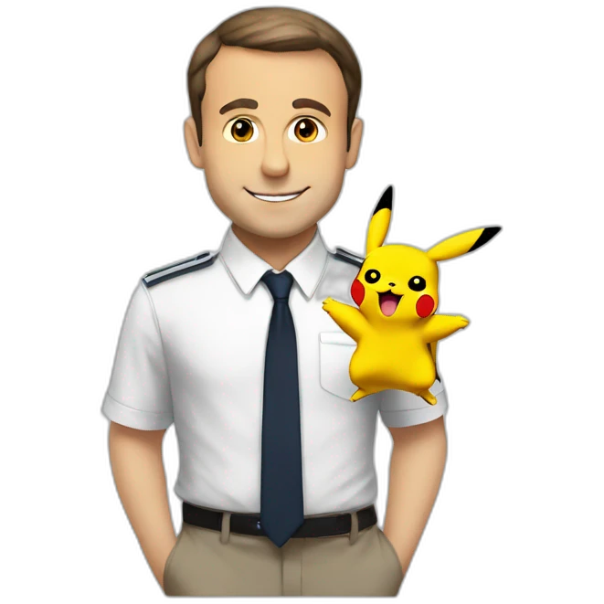 Macron avec pikachu emoji