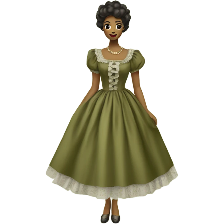 Khaki green vintage roccoco dress emoji