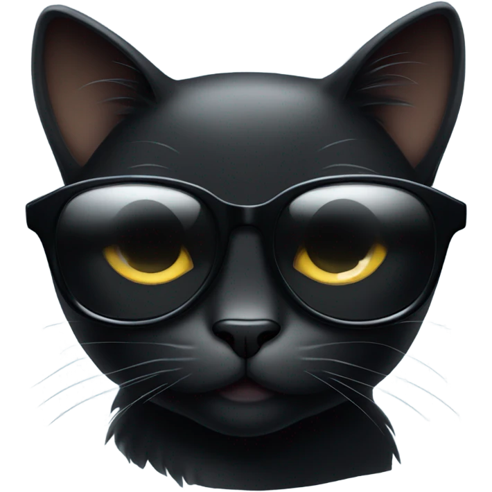 Black cat wearing sunglasses  emoji