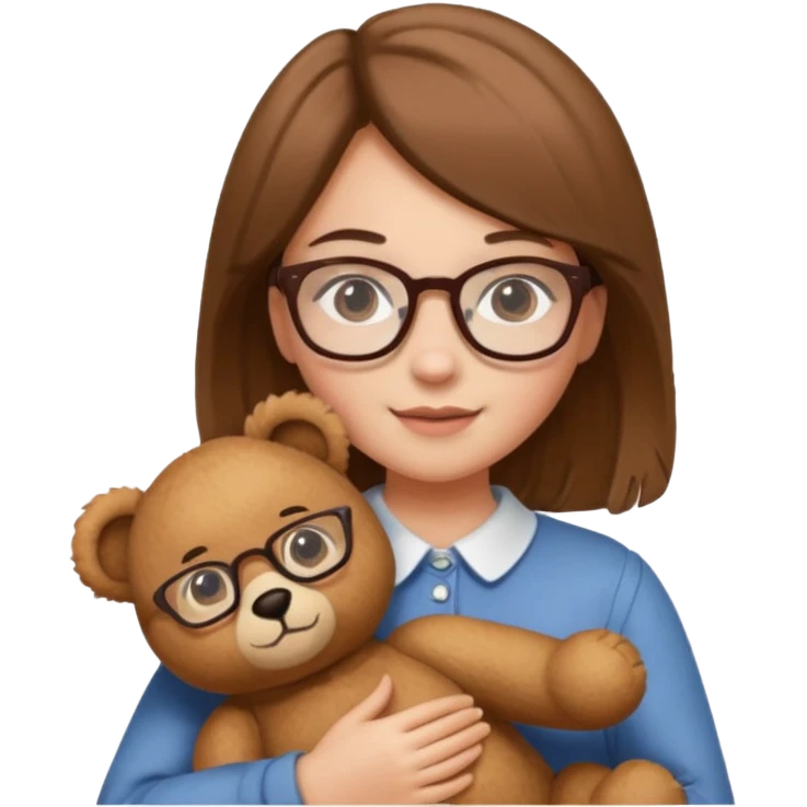 girl glasses and teddy  emoji