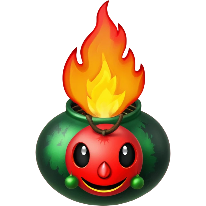 Can you make Christmas decorations cooperative with fire and have the text pyromaniacs  emoji