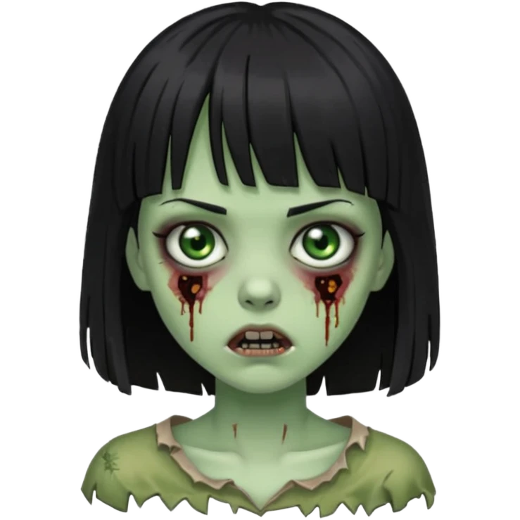 Zombie girl With black hair and bangs emoji