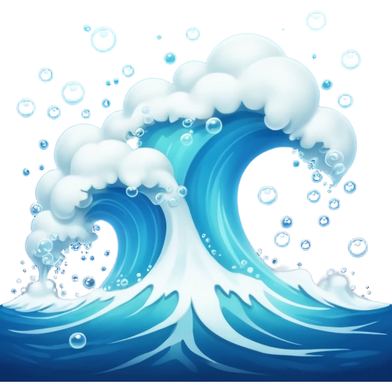 An ocean at a rolling boil with a lot of bubbles errupting from it emoji