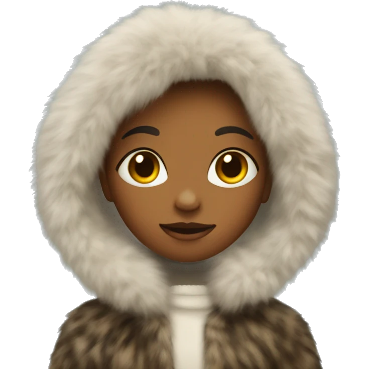 Girl in a fur coat emoji