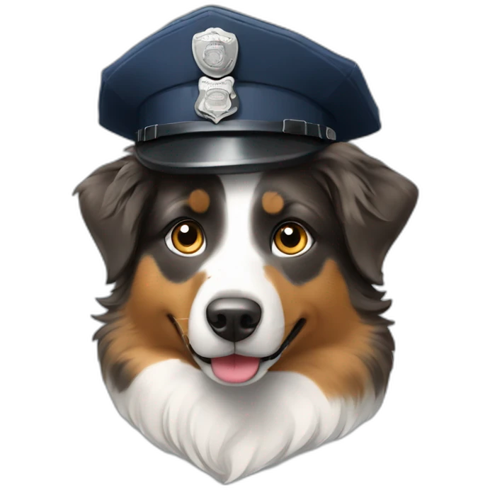 australian Shepherd in Police Uniform emoji