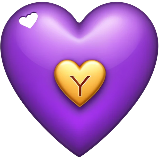 The Letter “Y” inside a Purple Heart emoji