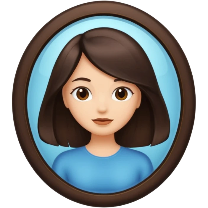 mirror with a reflection of perfect hair emoji