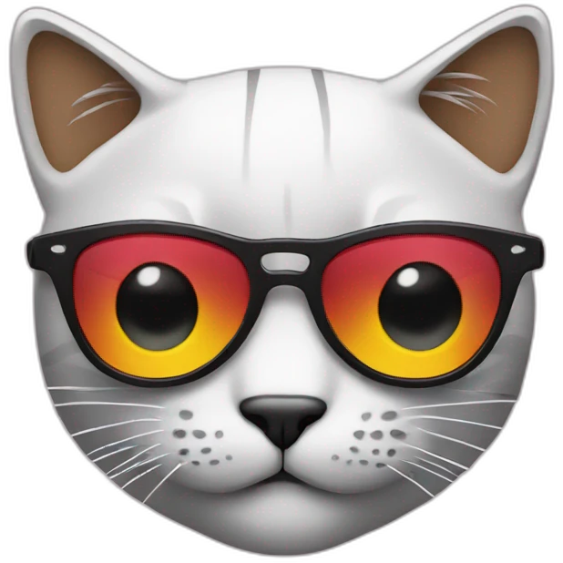 cool cat with heart shades emoji