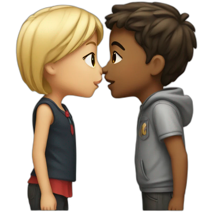 Boy and girl kiss emoji