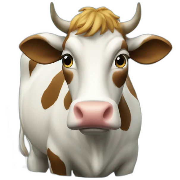 Une vache sur une pêche emoji