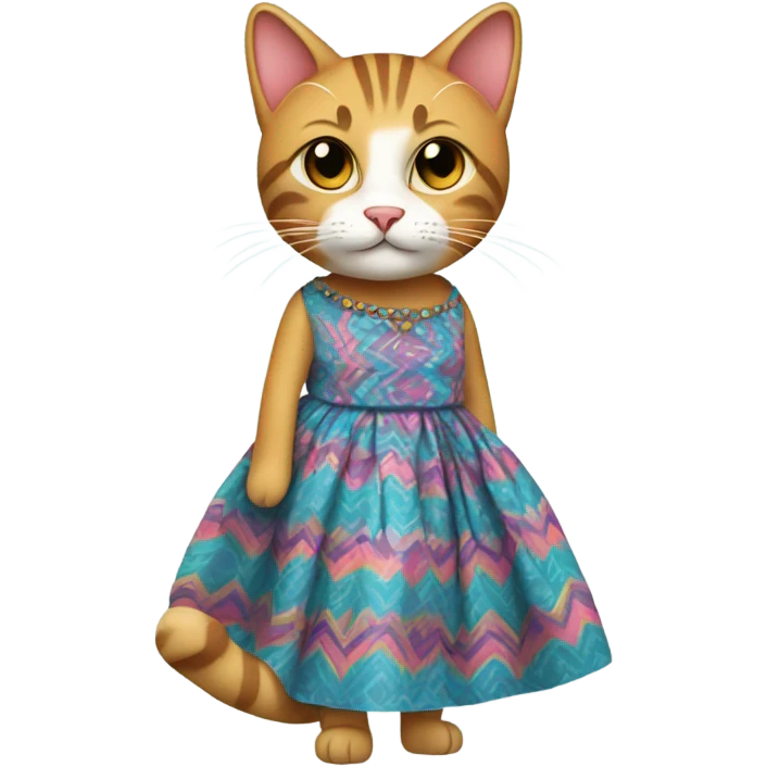 CAT wearing a dress emoji