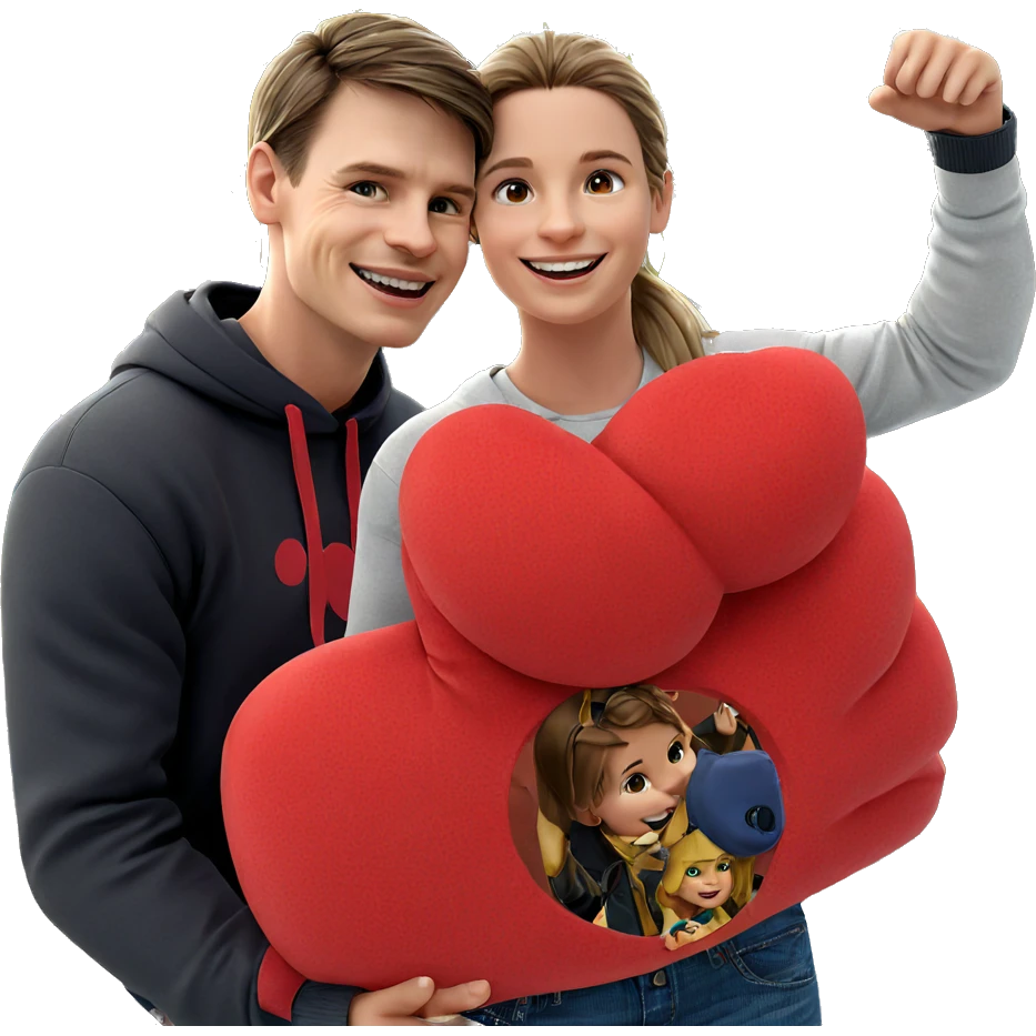 smiling girl outside with boys emoji