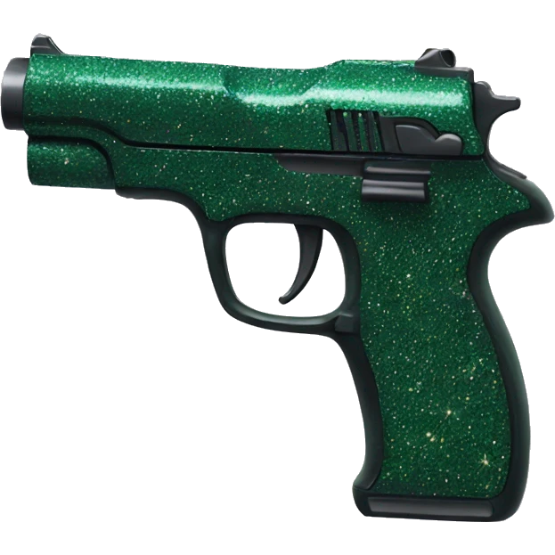 Dark green glitter gun emoji