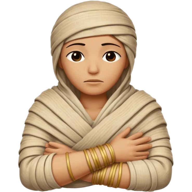 Ancient mummy laying down with arms crossed asleep emoji