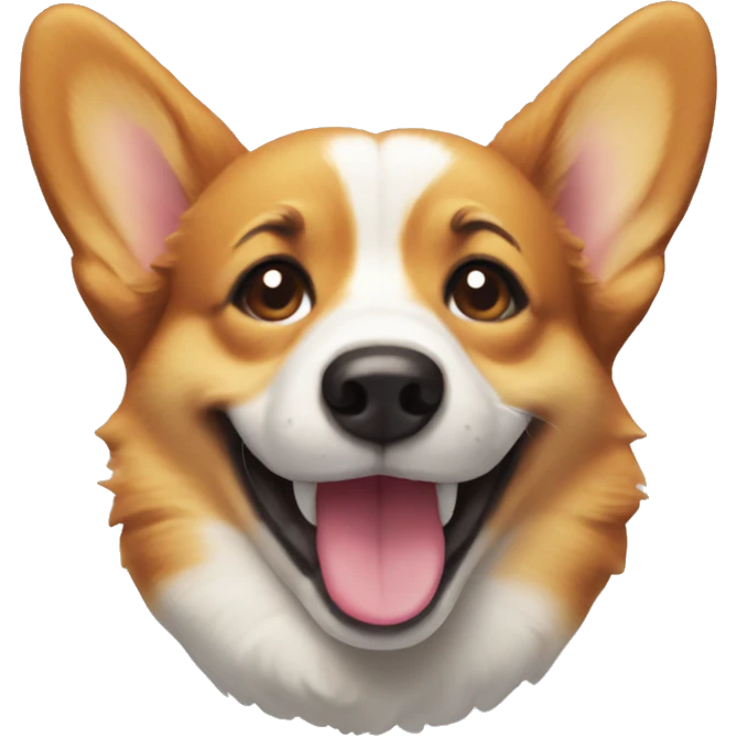 corgi with a smile emoji