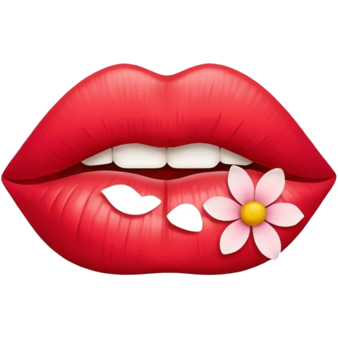 Lips made of flower petals emoji