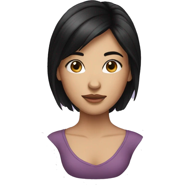 Girl with black hair and a pretty face emoji