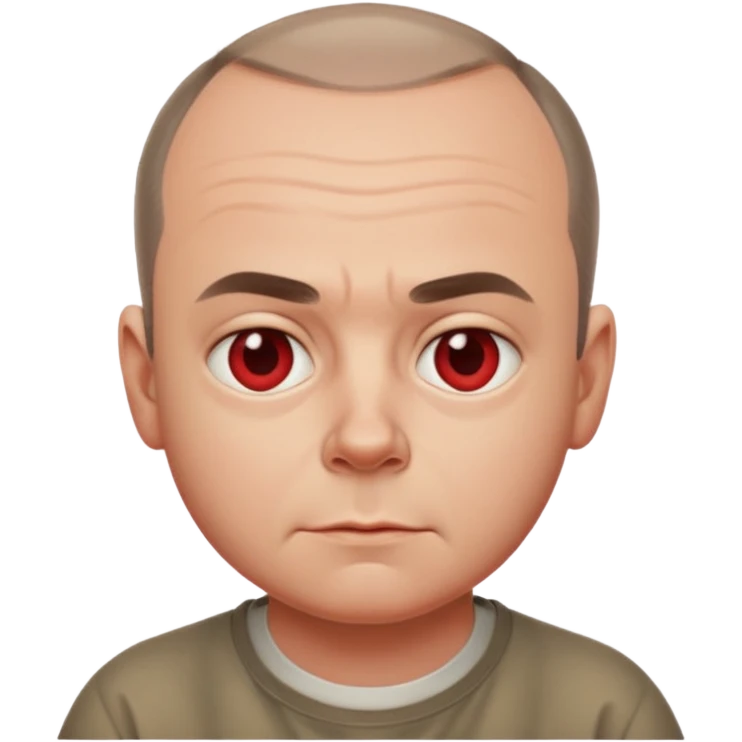 Carl from Sling Blade, neutral expression, apple style emoji emoji