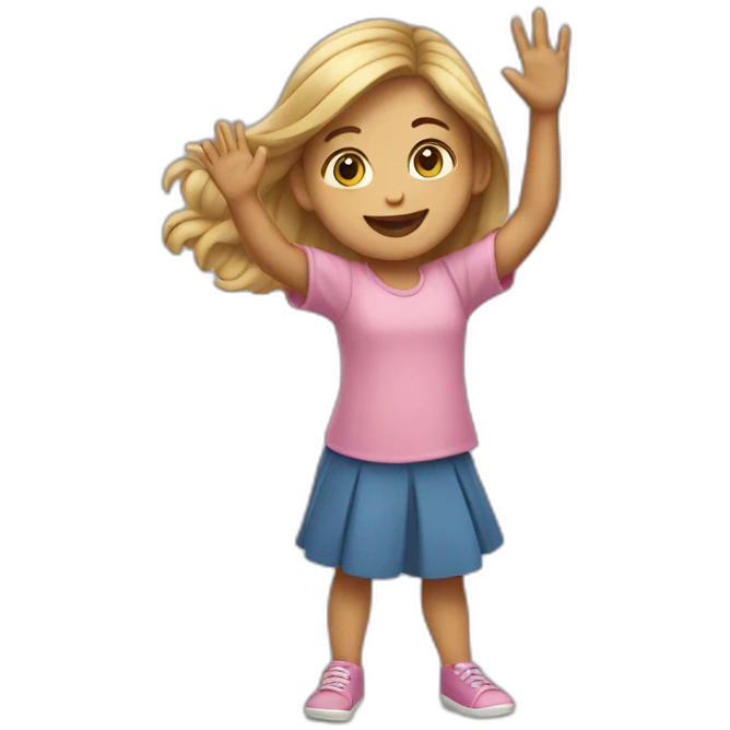 girl waving emoji