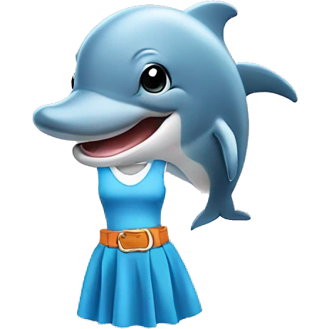 ￼Dolphin wearing a skirt emoji