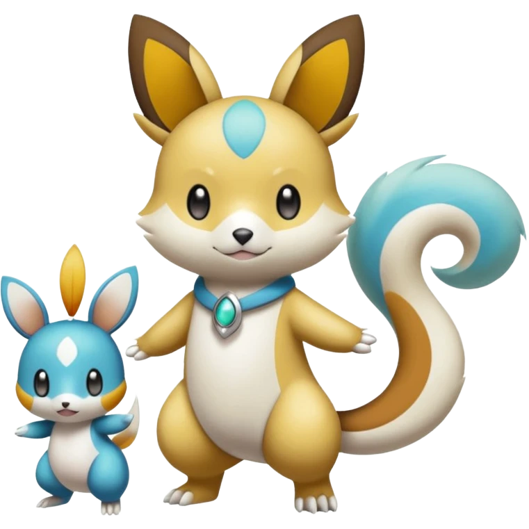 Emolga-Pachirisu-Oshawott-Buizel-Meloetta-Pokémon-Fakémon-fusion, full body emoji