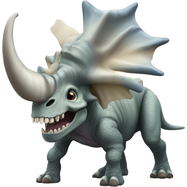 Triceratops Skelton body roaring  emoji