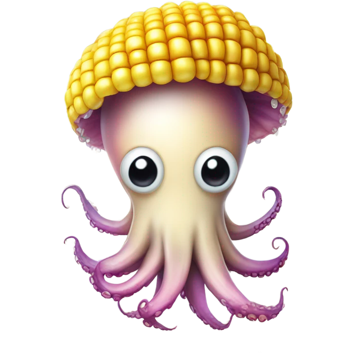 Squid eating corn on the cob emoji