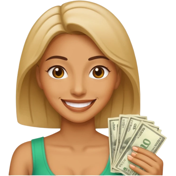 Woman spreading money emoji