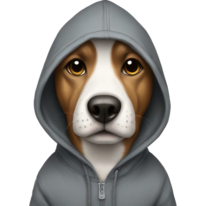 dog wears hoodie emoji