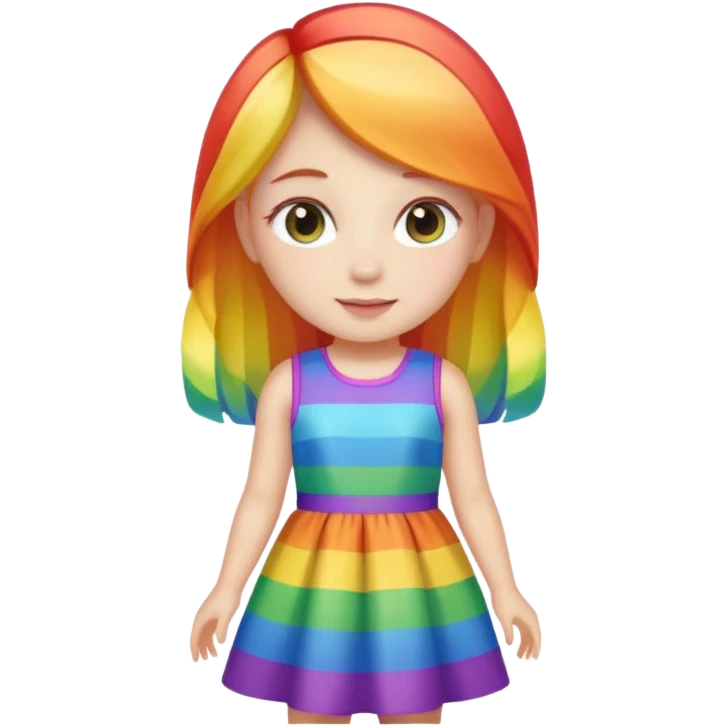girl with rainbow dress emoji