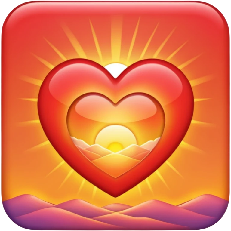 Heart with a sunrise inside  emoji