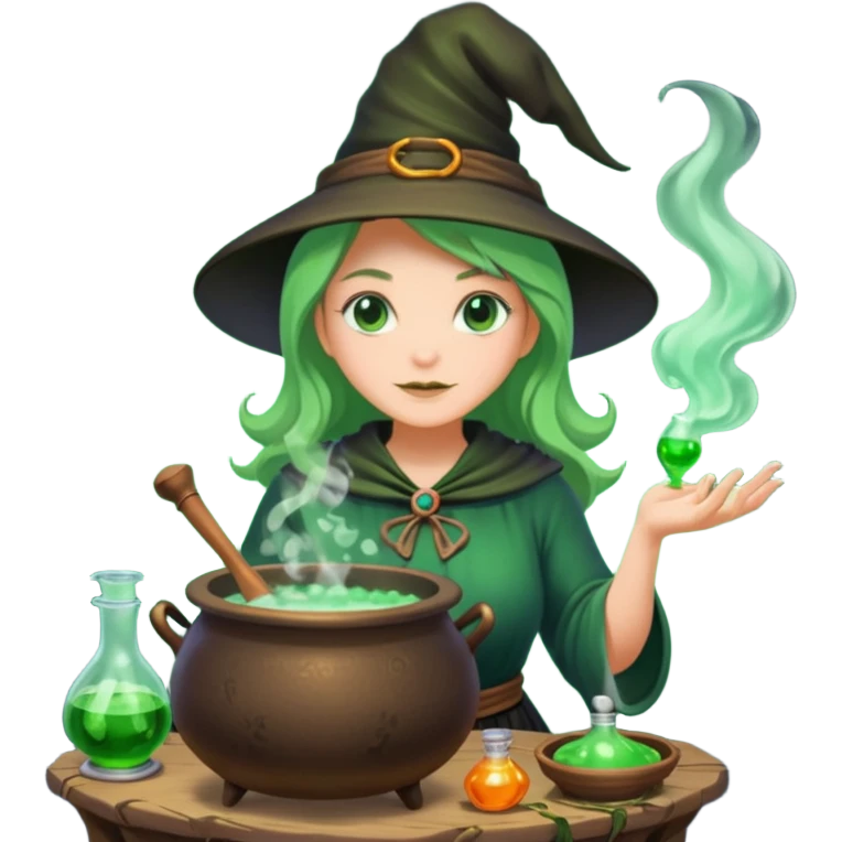 green witch cooking potion emoji