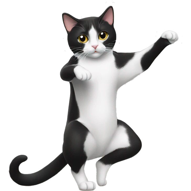 Tuxedo cat doing the splits  emoji