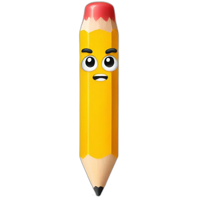 pencil with an angry face emoji