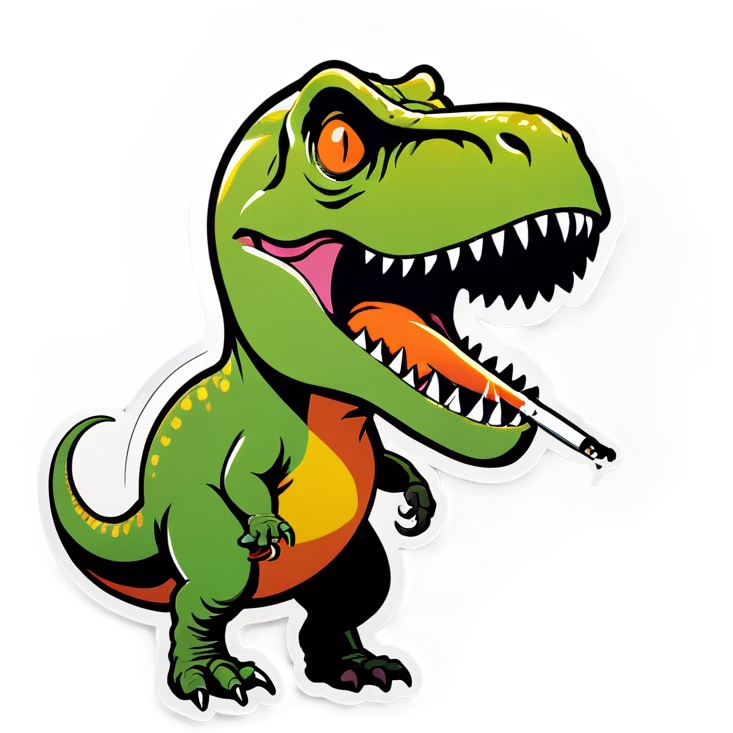 T. rex smoking  emoji
